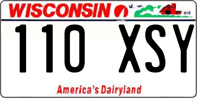 WI license plate 110XSY