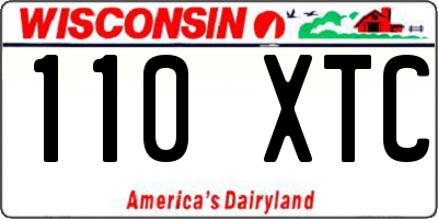 WI license plate 110XTC