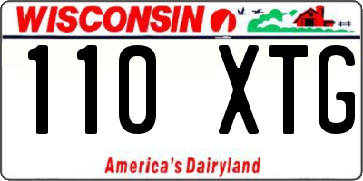 WI license plate 110XTG