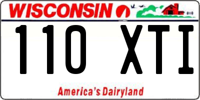 WI license plate 110XTI