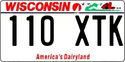 WI license plate 110XTK