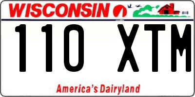 WI license plate 110XTM