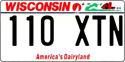 WI license plate 110XTN