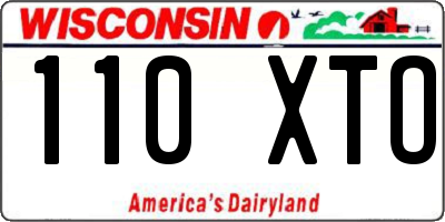 WI license plate 110XTO