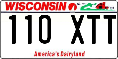 WI license plate 110XTT