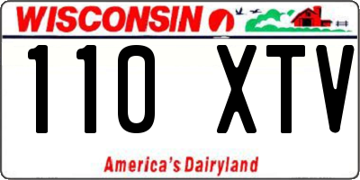 WI license plate 110XTV