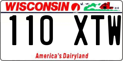 WI license plate 110XTW