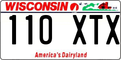 WI license plate 110XTX