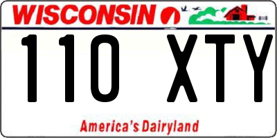 WI license plate 110XTY