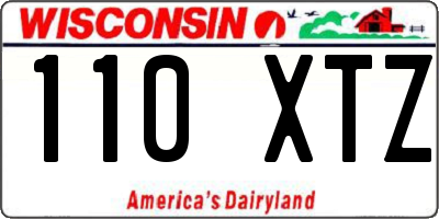 WI license plate 110XTZ