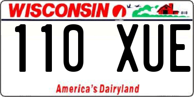 WI license plate 110XUE