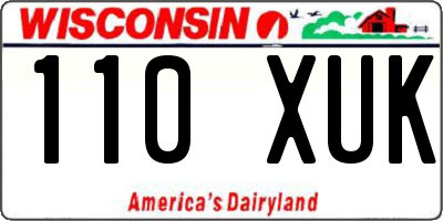 WI license plate 110XUK