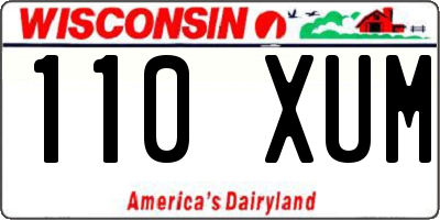 WI license plate 110XUM