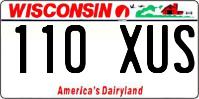 WI license plate 110XUS
