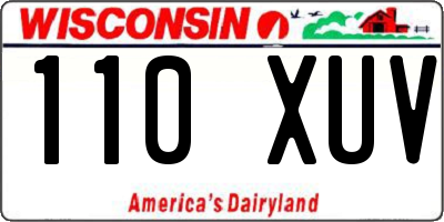 WI license plate 110XUV