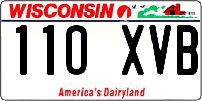 WI license plate 110XVB