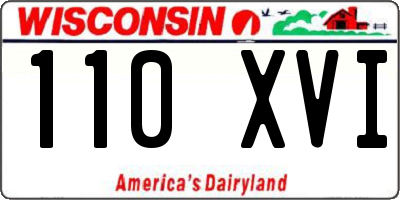 WI license plate 110XVI