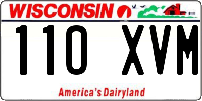 WI license plate 110XVM