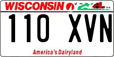 WI license plate 110XVN