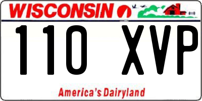 WI license plate 110XVP