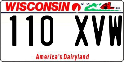 WI license plate 110XVW