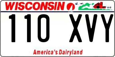 WI license plate 110XVY