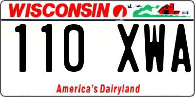 WI license plate 110XWA