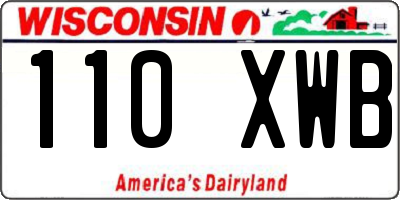 WI license plate 110XWB
