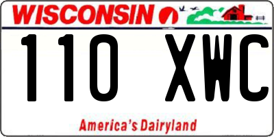WI license plate 110XWC