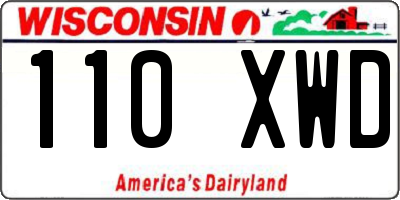 WI license plate 110XWD