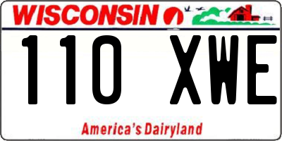 WI license plate 110XWE