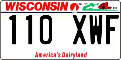 WI license plate 110XWF