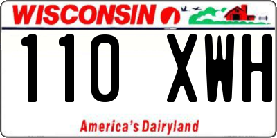 WI license plate 110XWH