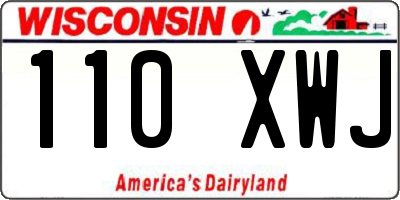 WI license plate 110XWJ