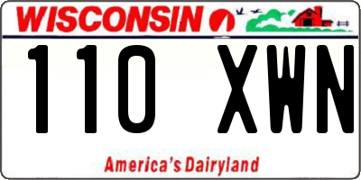 WI license plate 110XWN