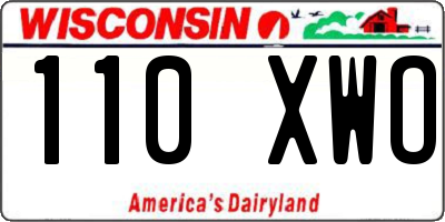 WI license plate 110XWO