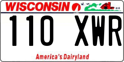 WI license plate 110XWR