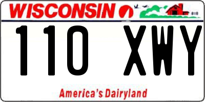 WI license plate 110XWY