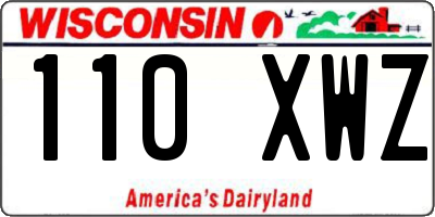 WI license plate 110XWZ