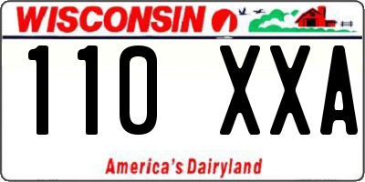 WI license plate 110XXA