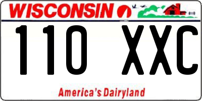 WI license plate 110XXC