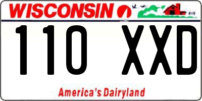WI license plate 110XXD