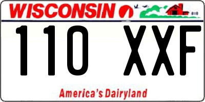 WI license plate 110XXF