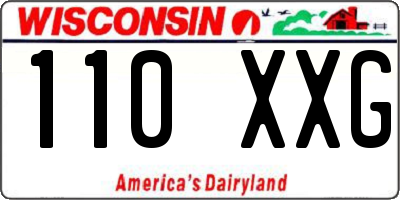 WI license plate 110XXG