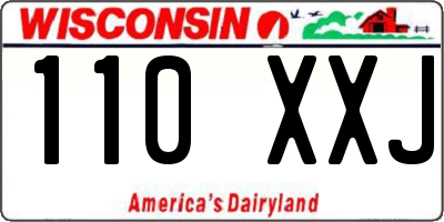 WI license plate 110XXJ