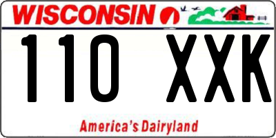 WI license plate 110XXK