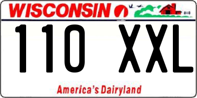 WI license plate 110XXL