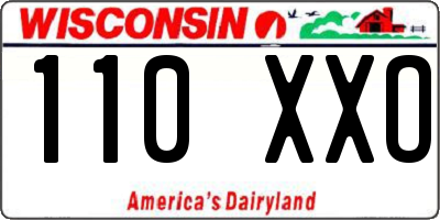 WI license plate 110XXO