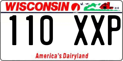 WI license plate 110XXP