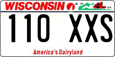 WI license plate 110XXS